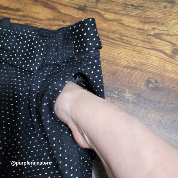 Vtg Talbots Pleated Polka Dot Skirt 4 Bow Belt Pockets 80's Pin Up Ethereal - Picture 4 of 11